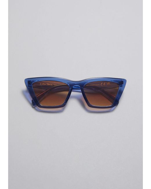& Other Stories Blue Angular Cat Eye Sunglasses