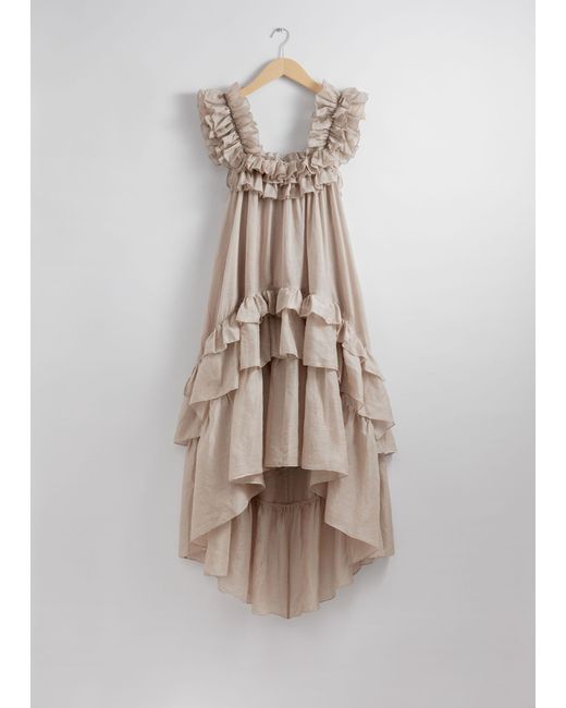 chinese dress ladies Oceana Layered Ruffle Maxi Dress White L main image 1
