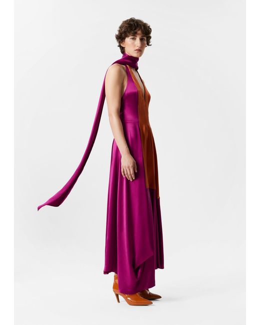 Robe Longue En Satin Avec Écharpe & Other Stories en coloris Red