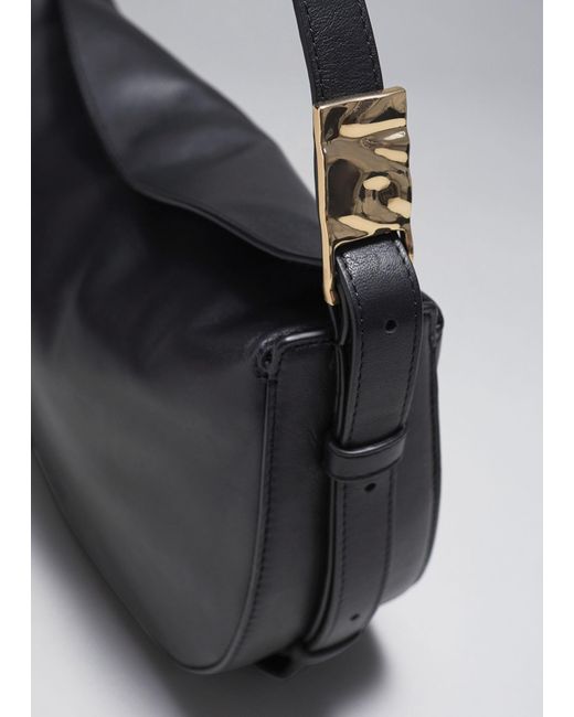 & Other Stories Black Leather Shoulder Bag