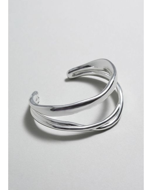 & Other Stories Gray Sculptural Cuff Bracelet