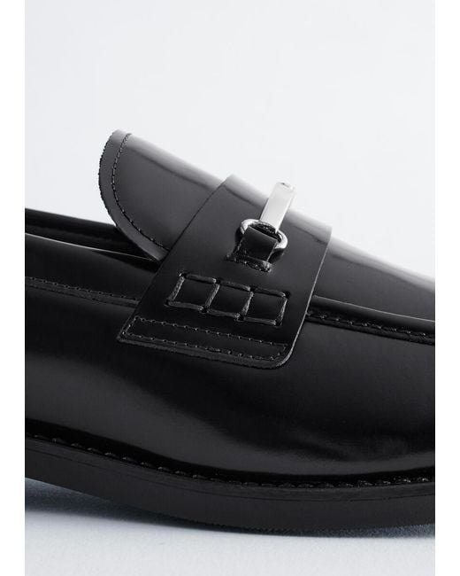 & Other Stories White Horsebit Leather Loafers