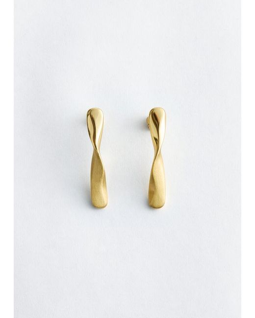 & Other Stories Blue Twist Dangle Earrings
