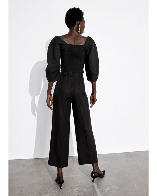 & Other Stories Gray Tailored High Waist Trousers