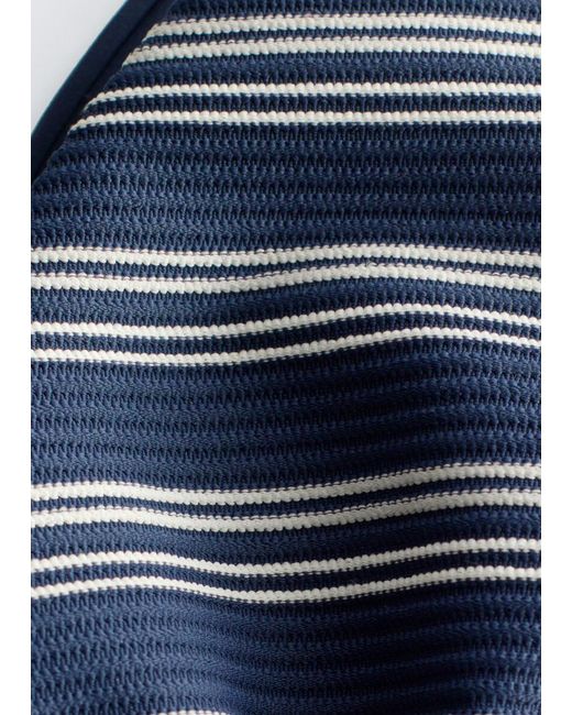 & Other Stories Blue Gathered Triangle Bikini Top