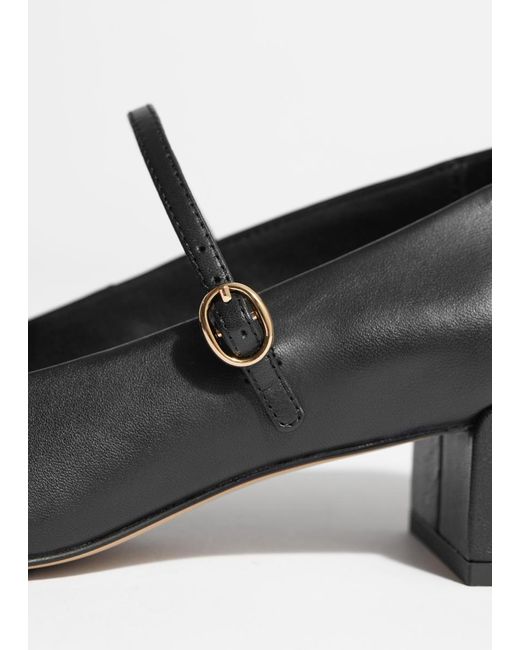 & Other Stories White Mary-Jane Leather Pumps