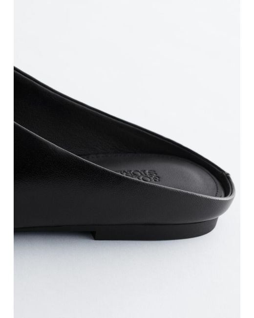 & Other Stories Black Leather Slip‑On Mules