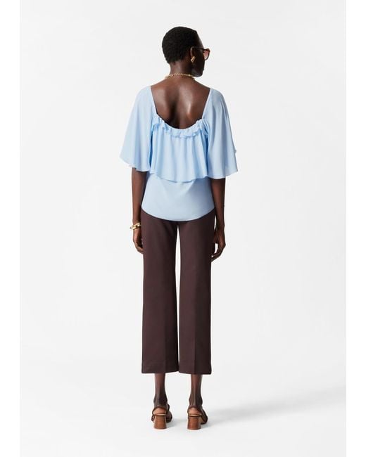 & Other Stories Blue Ruffle Blouse