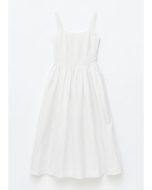 & Other Stories White Fit-And-Flare Midi Dress