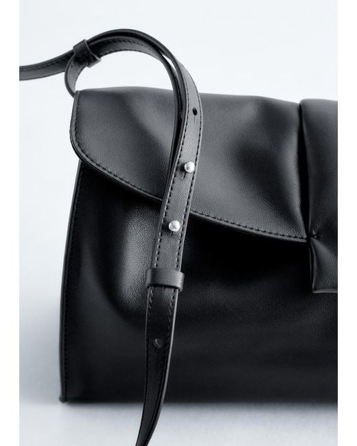 & Other Stories Black Soft Leather Clutch