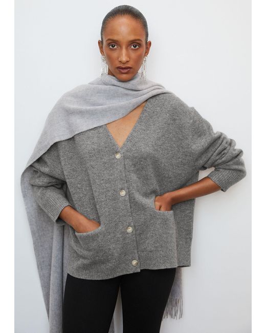 & Other Stories Gray Oversized-Strickjacke Aus Wolle