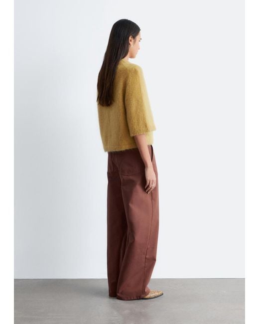& Other Stories Yellow Mohair-Blend Knitted T-Shirt