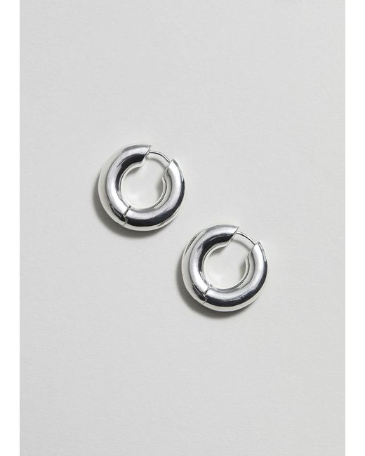 & Other Stories Metallic Small Chunky Hoop Earrings