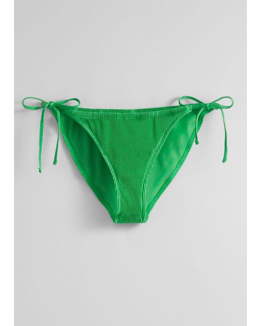 & Other Stories Green Pleated Bikini Briefs