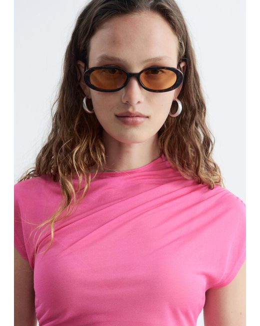& Other Stories Pink Gathered Top