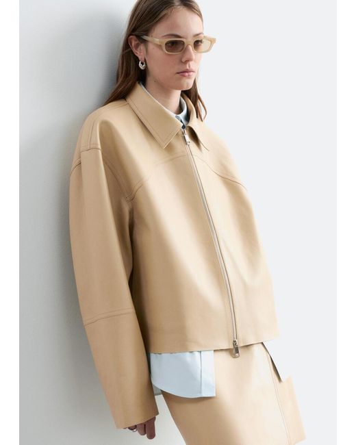 & Other Stories Natural Relaxed Leather Jacket