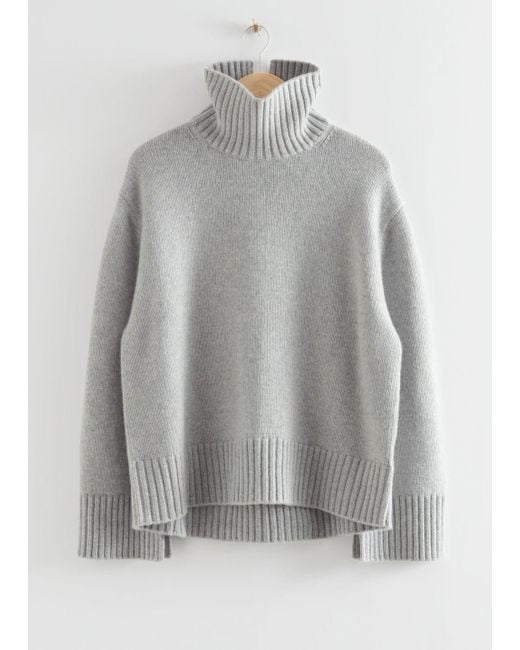 & Other Stories Cashmere Turtleneck Sweater in Gray | Lyst