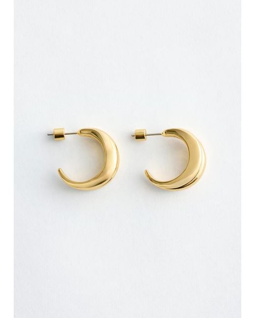 & Other Stories White Double Hoop Earrings