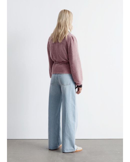 & Other Stories White Mohair-Blend Wrap Cardigan