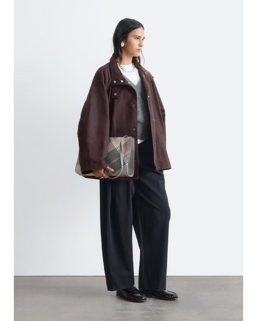 & Other Stories Brown Corduroy-Collar Jacket