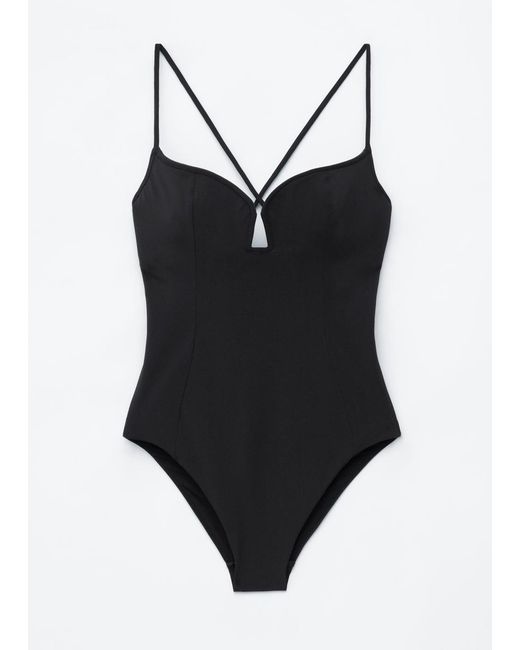 & Other Stories Black Triangle-Cut Swimsuit