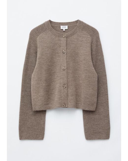 & Other Stories Brown Relaxed Wool-Cotton Cardigan