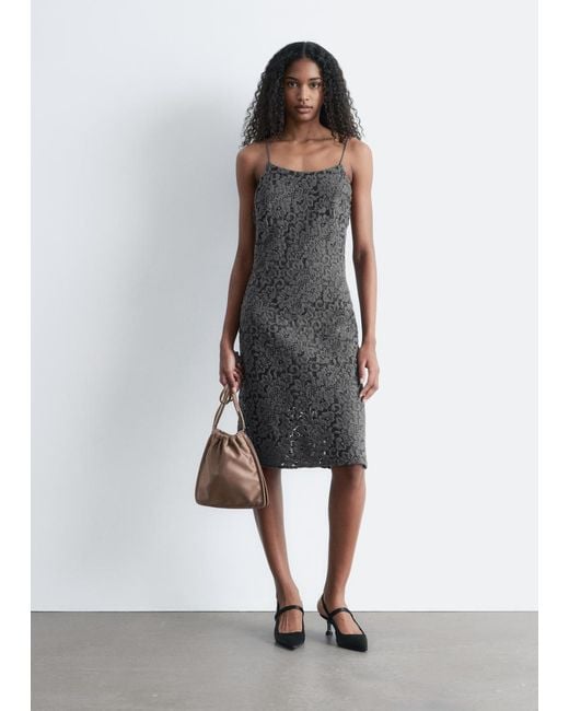 & Other Stories White Lace Midi Dress