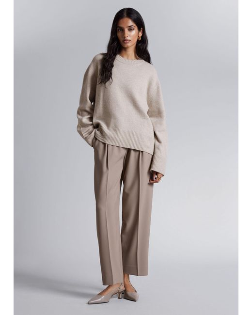 & Other Stories Gray Boxy Cashmere-blend Jumper