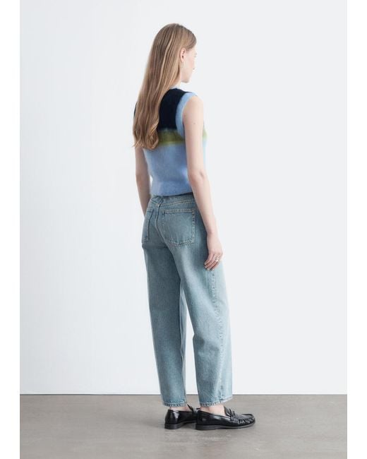 & Other Stories Blue Knitted Mohair-Blend Vest