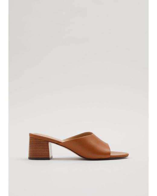 & Other Stories Brown Classic Leather Mules