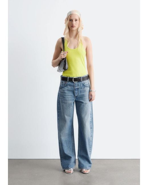 & Other Stories Blue Halter-Neck Jersey Bodysuit