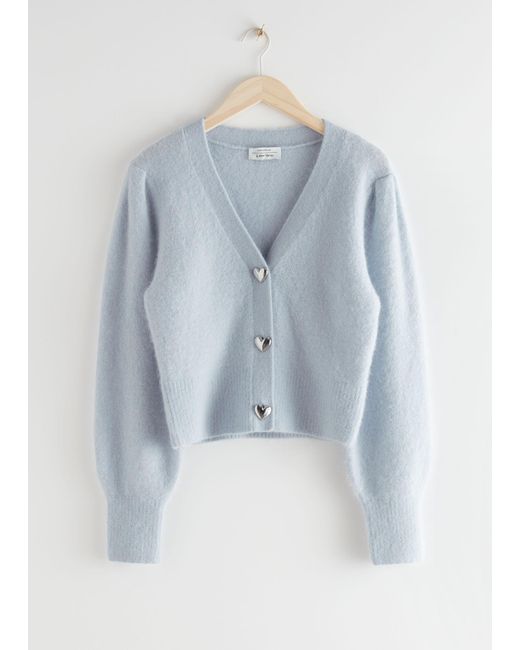 & Other Stories Blue Playful Button Knit Cardigan