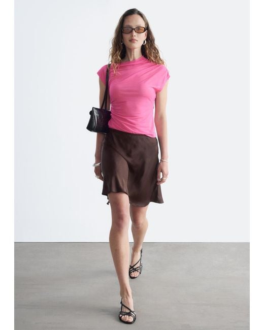 & Other Stories Pink Gathered Top