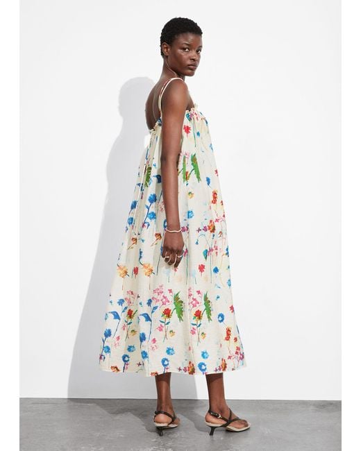 Other Stories Floaty Strappy Midi Dress in White Lyst UK