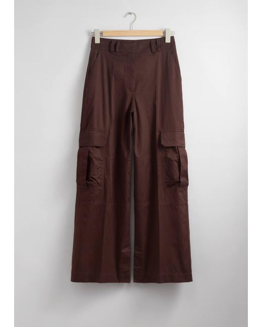 & Other Stories Brown Cargo Trousers