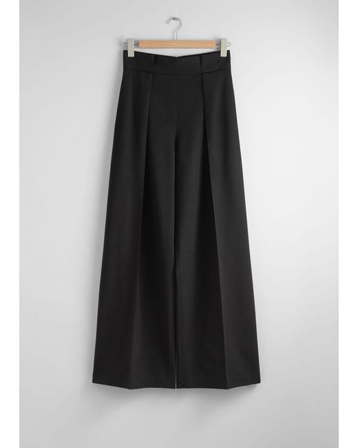 & Other Stories Black Wide Trousers