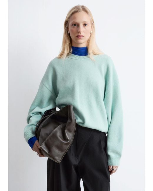 & Other Stories Green Oversized Knit Jumper