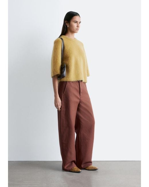 & Other Stories Yellow Mohair-Blend Knitted T-Shirt