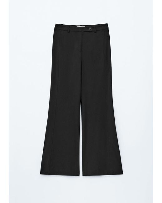 & Other Stories Black Flared Wool Trousers