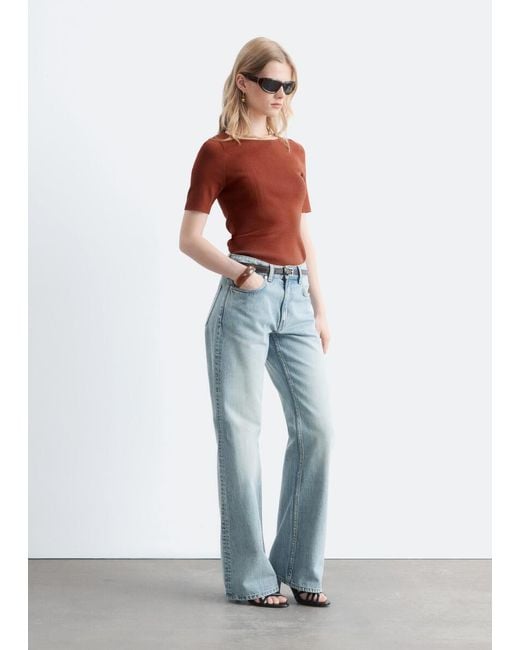 & Other Stories White Mid-Waist Bootcut Jeans