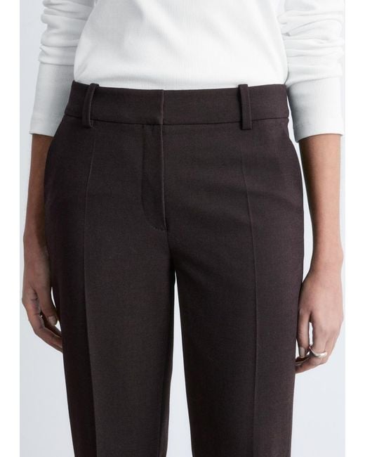 & Other Stories White Flared Press-Crease Trousers