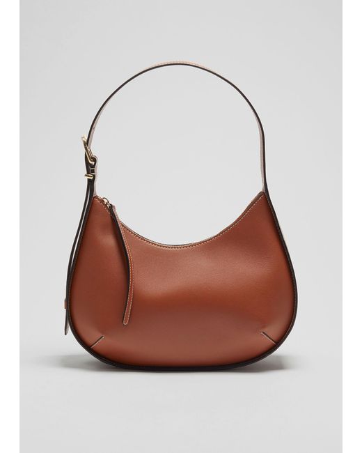 & Other Stories Brown Crescent Leather Bag
