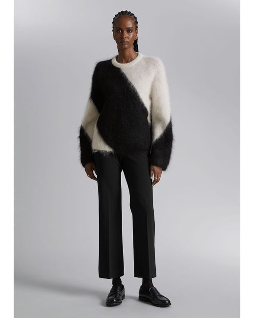 & Other Stories Black Two-tone Knit Jumper