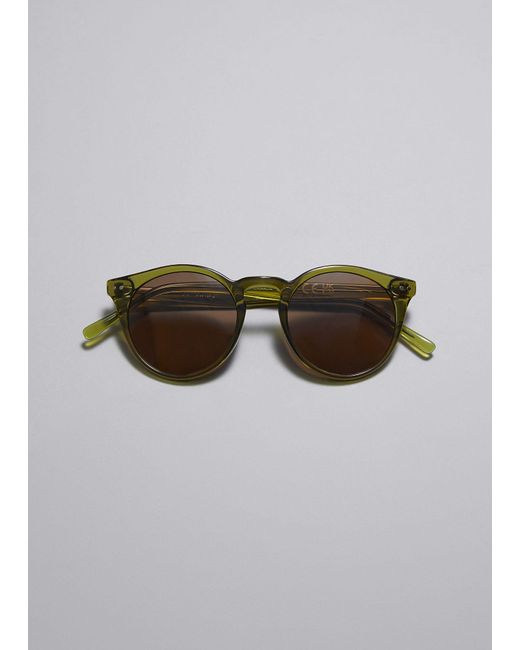 & Other Stories Gray Classic Round Frame Sunglasses