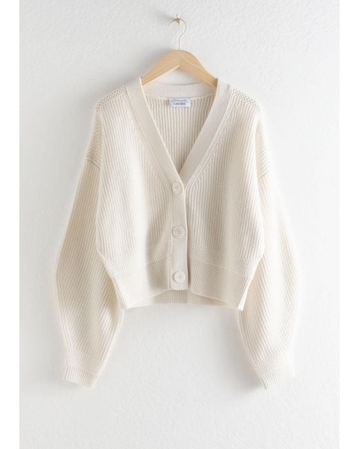& Other Stories White Cropped Cardigan