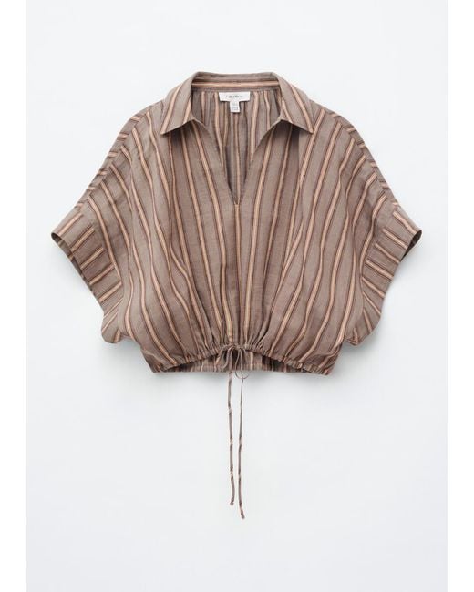 & Other Stories Brown Drawstring Cropped Top
