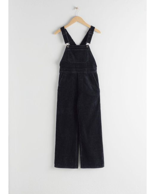 & Other Stories Blue Wide Corduroy Overalls
