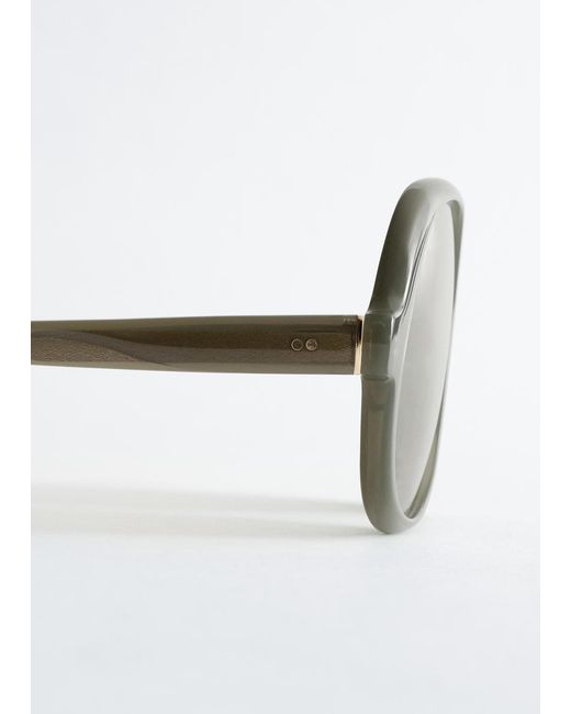 & Other Stories Gray Square-Frame Sunglasses