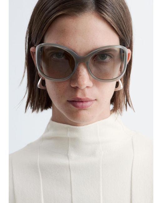 & Other Stories Brown Oversized Oval Frame Sunglasses