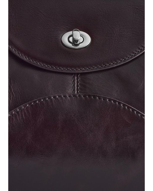 & Other Stories Gray Curved Leather Shoulder Bag